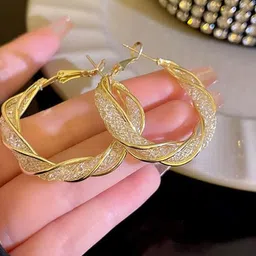 PolluxCraft Gold-Plated Contemporary Shaped Korean Hoop Earrings-image-41