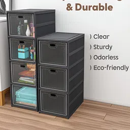 RUBOXA Grey Set of 1 Regular Drawer Organiser Organisers image 5