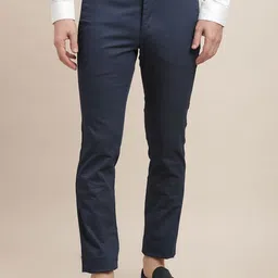 Turtle Men Cotton Printed Relaxed Tapered Fit Mid-Rise Formal Trouser-image-63
