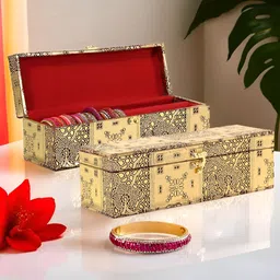 Aura Gold-Toned & Red 2 Pieces Makadi Design 1 Rod Jewellery Organisers-27