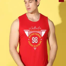 WOOSTRO Pack Of 2 Printed Combed Cotton Gym Vests VWS26(98 RED)(HARD MAROON)-image-31