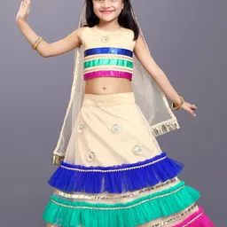 satyamfab Girls Embellished Gotta Patti Ready to Wear Lehenga & Blouse With Dupatta-picture-17