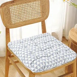 Kuber Industries Grey & White Printed Cotton Comfort Chair Pads-picture-52