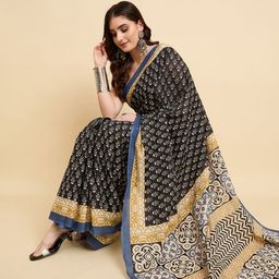 Anouk Rustic Floral Block Printed Saree image 3