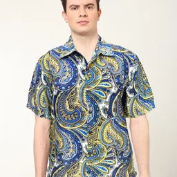 YASH GALLERY Men Spread Collar Ethnic Motifs Printed Casual Shirt-image-60