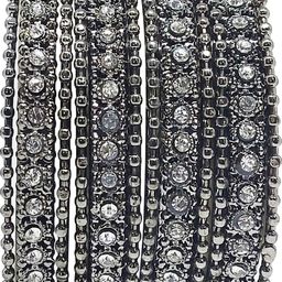 CHRISHAN Set Of 11 Stone-Studded Metal Bangles-image-24