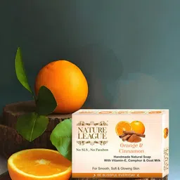 NATURE LEAGUE Set Of 5 Orange & Cinnamon Natural Skin Nourishing Soap - 100g Each-6