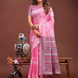 KALINI Floral Woven Design Zari Saree-picture-46
