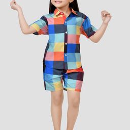 BAESD Girls Printed Pure Cotton Shirt with Shorts-image-81