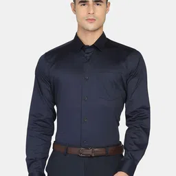 Blackberrys India Slim Spread Collar Slim Fit Pure Cotton Formal Shirt-image-15