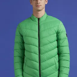 Pepe Jeans Men Mock Collar Solid Casual Puffer Jacket-17