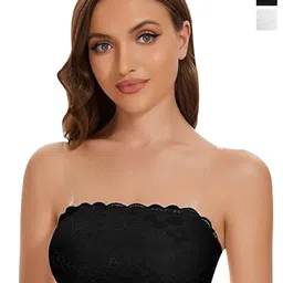 ComfyStyle Floral Bandeau Bra Full Coverage Lightly Padded-33
