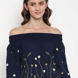 Taurus Embellished Embroidered Off-Shoulder Top-image-72