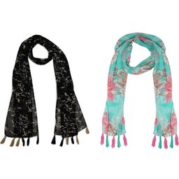 StoleVilla Women's Printed Designer Chiffon Stoles and Scarf (Multicolor) - Pack of 6-17