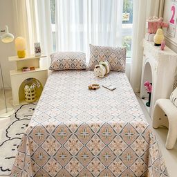 JC HOME White & Grey Ethnic Motifs Printed 140 TC Single Bedsheet Set 1.60 m x 2.30 m-13