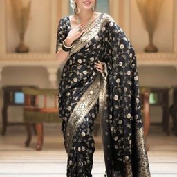 ZILVIRA Ethnic Motifs Zari Designer Banarasi Saree-image-73