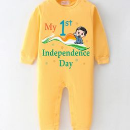 BLUSHES Infants Independence Day Theme Printed Pure Cotton Round Neck Romper-image-47