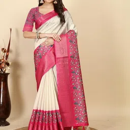 SSHAGUN LIFESTYLE Checked Woven Design Saree-picture-24