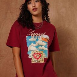 The Roadster Lifestyle Co Printed Cotton Oversized Tshirt-image-18