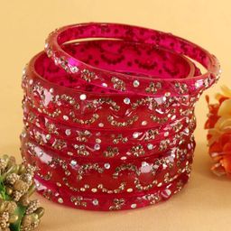 LAVAZZA Set Of 6 Crystal & Zircon-Studded Antique Bangles-49