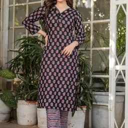 Fashion Basket Women Floral Printed Regular Kurta with Trousers & With Dupatta-12