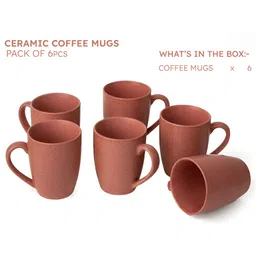 BODHI HOUSE Red Solid Ceramic Matte Cups Set of Cups and Mugs image 2