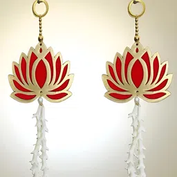 GADINFASHION Set Of 2 Red & White Door Hanging Torans-picture-23