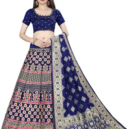 DIVASTRI Semi-Stitched Lehenga & Unstitched Blouse With Dupatta-picture-50