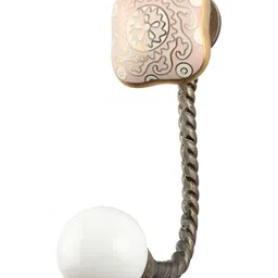IndianShelf Pink & Gold Toned Printed Ceramic Wall Hook-image-33