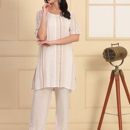 AURELIA Women Striped Festive Straight Kurta-image-47