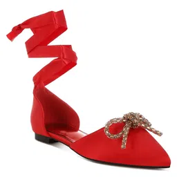RAG & CO Women Mojaris with Bows Flats-image-72
