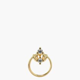 VALANOVA 14Kt Gold Nosepin 0.35gms with Certified Lab Grown Diamond 0.04cts-image-54