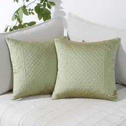 eyda Green & Silver-Toned 2-Pieces Embellished Square Cushion Covers-picture-11