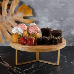 metalsmith Classic Brown Solid Wood Cake Stand-picture-33
