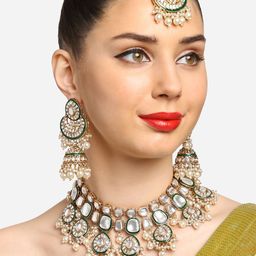 Zaveri Pearls Gold-Plated Kundan Studded Jewellery Set-53