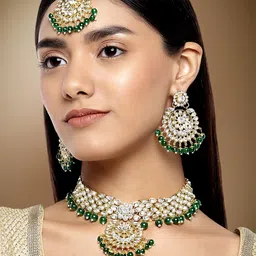 Peora 18K Gold-Plated Traditional Kundan Jewellery Set-33