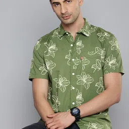 Levis Pure Cotton Floral Printed Slim Fit Casual Shirt-picture-28
