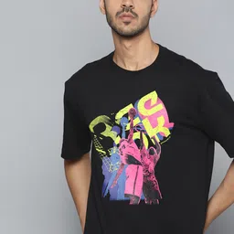 Reebok Classic Unisex Black & Pink Pure Cotton Typography Printed Training T-shirt-picture-31