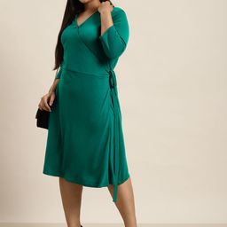 Sztori Plus Size Tie-Up Midi Wrap Dress-picture-15