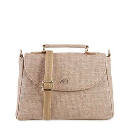 Metro Beige Textured Structured Satchel image 1