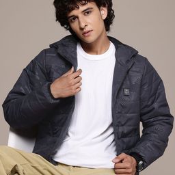 The Roadster Lifestyle Co. Printed Hooded Padded Jacket-41