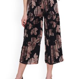 SCORPIUS Women Black Smart Regular Fit Printed Culottes-image-86