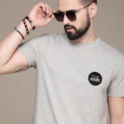 The Roadster Life Co. Men Solid Minimal Embroidered T-shirt-image-24