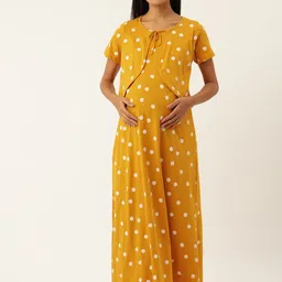 Nejo Maternity Printed Cotton Maxi Nightdress-image-9