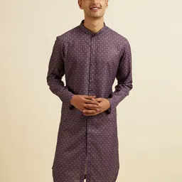 Manyavar Ethnic Motifs Printed Mandarin Collar Cotton Straight Kurta-image-67