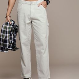 Roadster Men Straight Fit Pure Cotton Carpenter Chinos-image-55