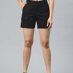 Popnetic High-Rise Pure Cotton Cargo Shorts-image-58