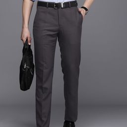 Raymond Solid Slim Fit Trousers-image-19