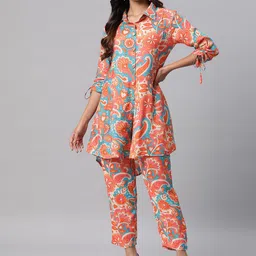 Readiprint Fashions Women Ethnic Motifs Printed Pure Silk Tunic with Trousers-22