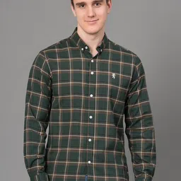 Red Tape Tartan Checked Button-Down Collar Casual Shirt-image-49